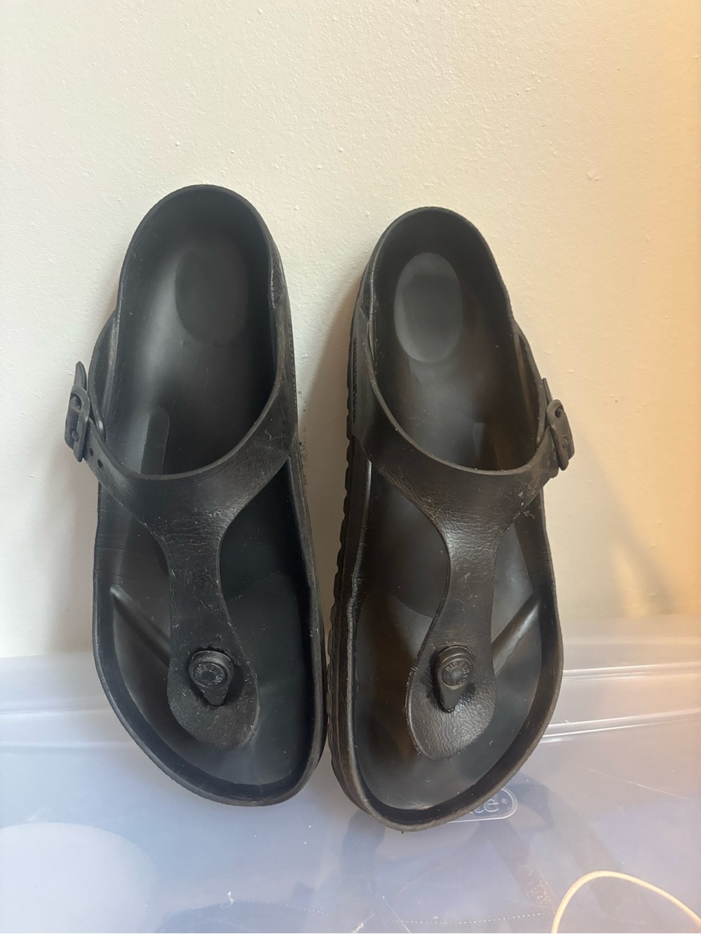 Birkenstock Gizeh Essentials Black Sandal Sz 42